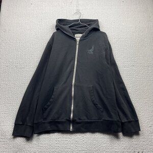 Y2K Aeropostale Zip Up Hoodie Men Sz 2XL NYC Pigeon Logo Black Goth Grunge Read